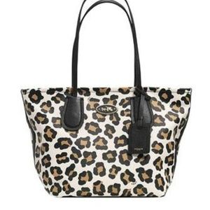 Leopard Cheetah Coach City Tote W Dust Bag